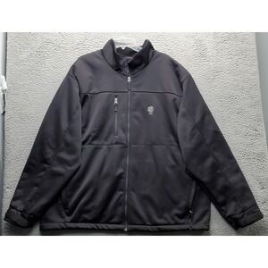 Antigua Golf Jacket Mens XXL Black Lightweight Water Resistant Full Zipper EUC